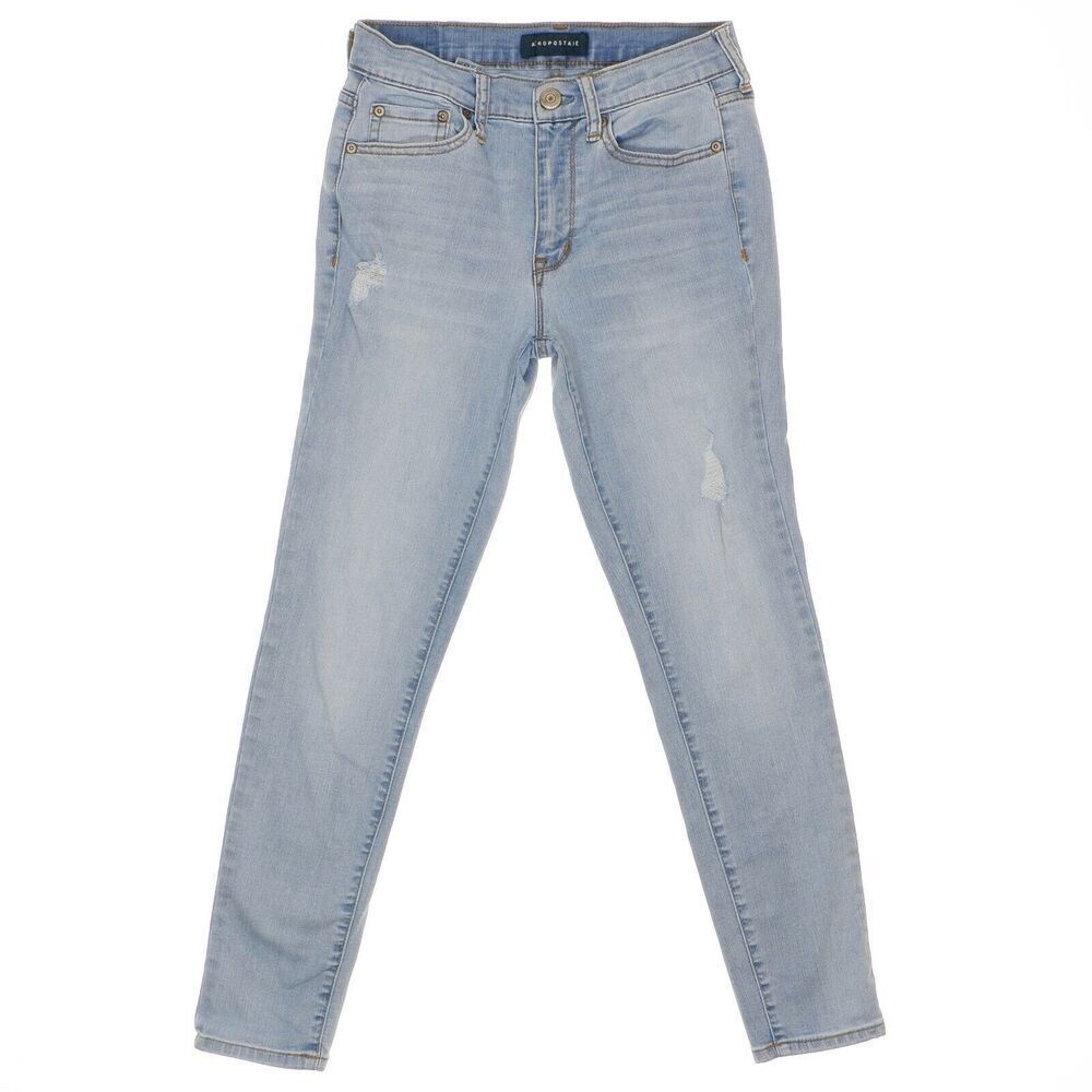 Aeropostale High Waisted Jegging Size 2 S Women Distressed Stretch Measure 26x26